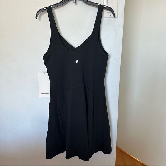 lululemon athletica Dresses & Skirts - NWT LULULEMON Align athletic Dress- Black size 6 with Built in Bra + Shorts